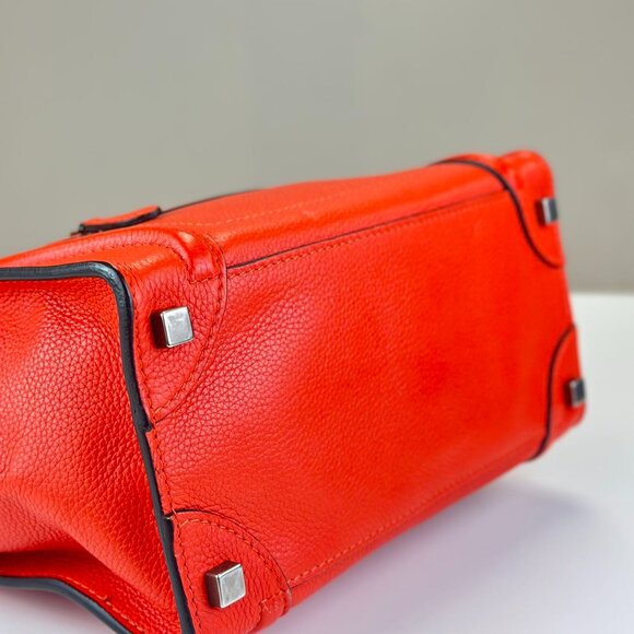 Celine Orange Leather Tote Shoulder Bag - Picture 5 of 7